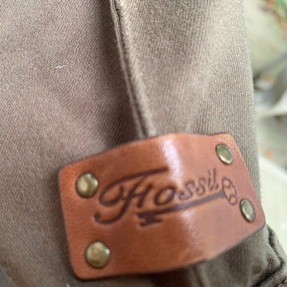 Green Fossil Bag with Leather Handles - Picture 3 of 6